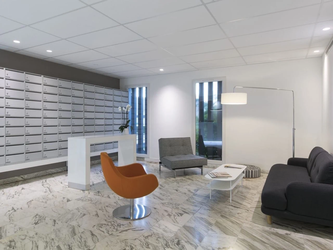 Le hall d'accueil du centre d'affaires Le Concorde à Eybens